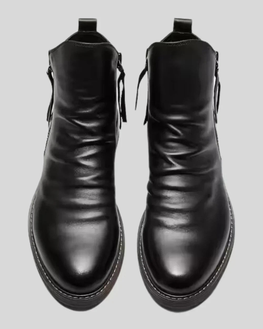 Lars | Leather Ankle Boots with Side Zip