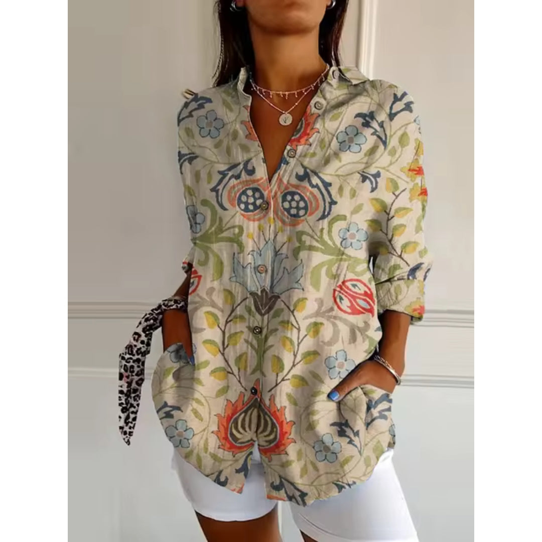 Nina Casual Charming Blouse with Floral Print