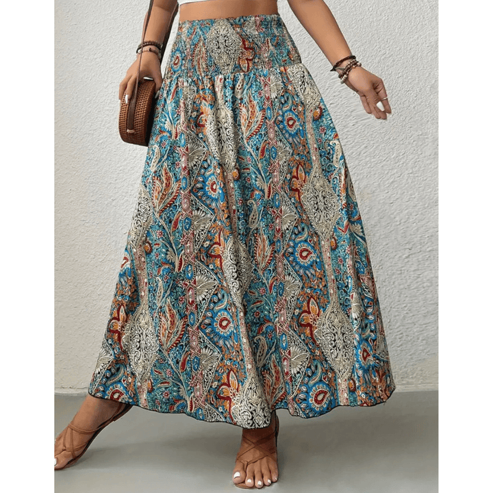 Nell Trendy Boho Multicolored Maxi Skirt