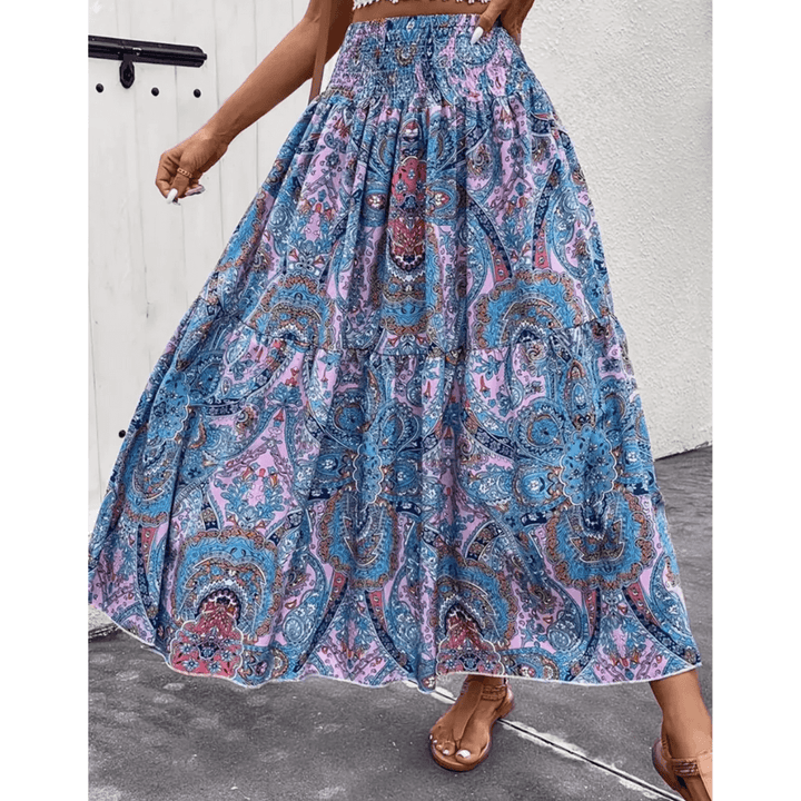 Nell Trendy Boho Multicolored Maxi Skirt