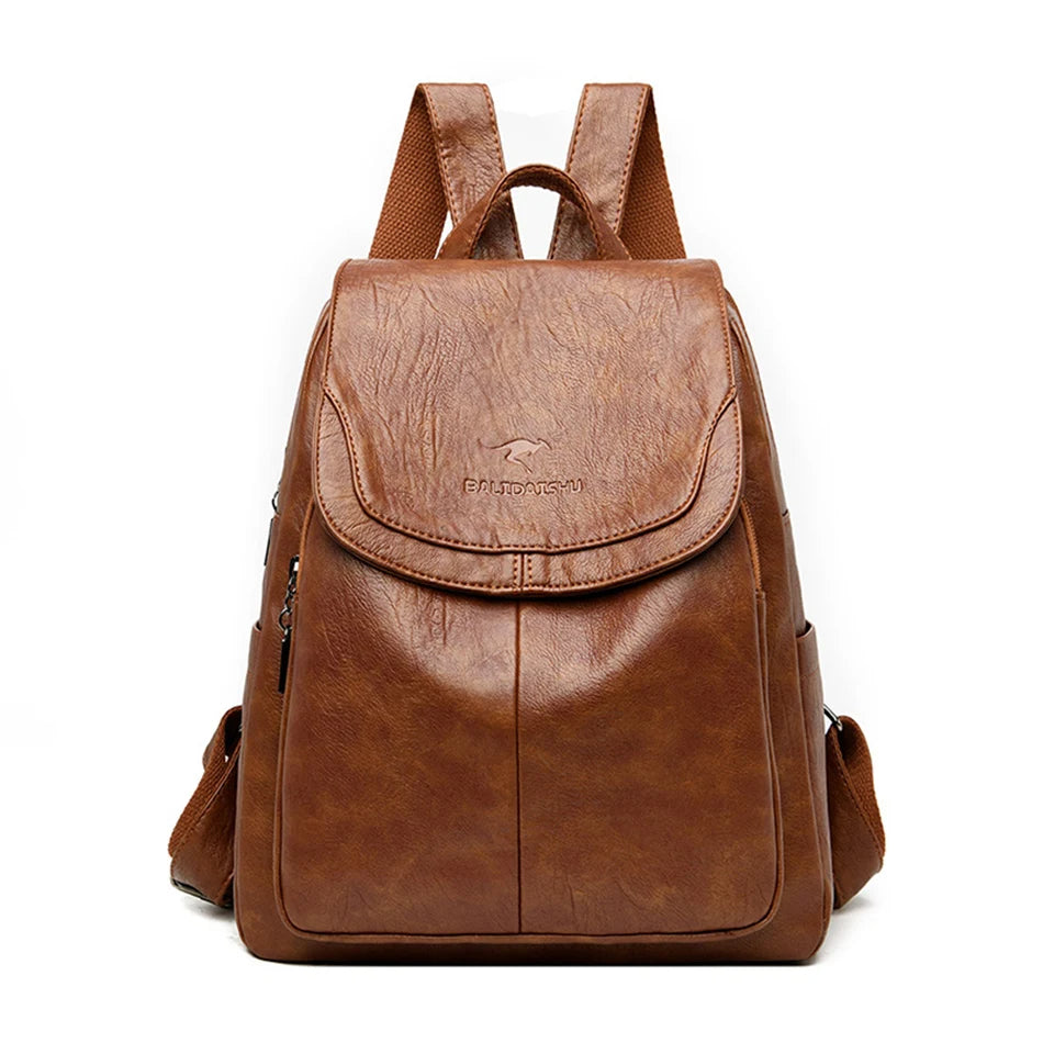 Eda | Anti-Theft Leather Backpack