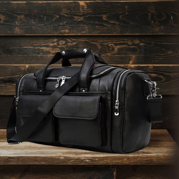 Charleroi | Black Leather Duffle Bag