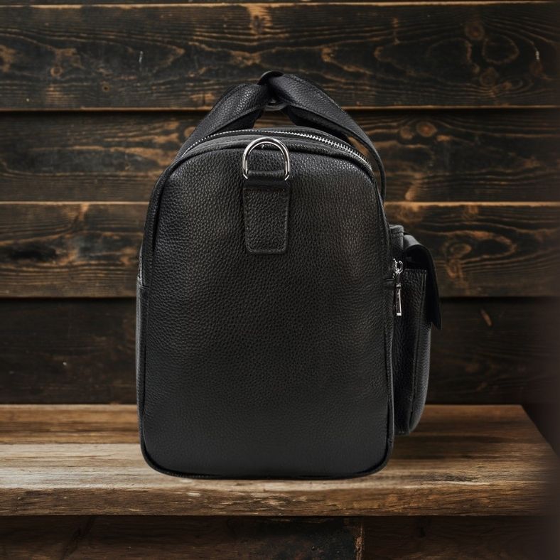 Charleroi | Black Leather Duffle Bag