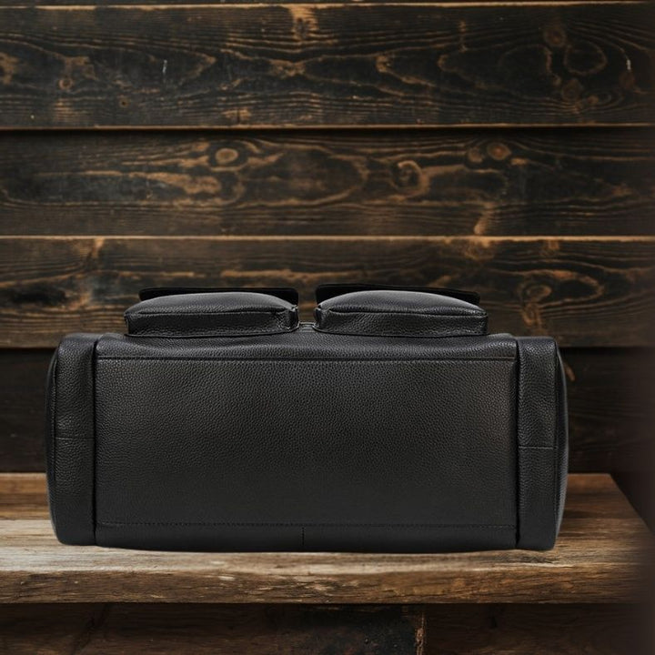 Charleroi | Black Leather Duffle Bag