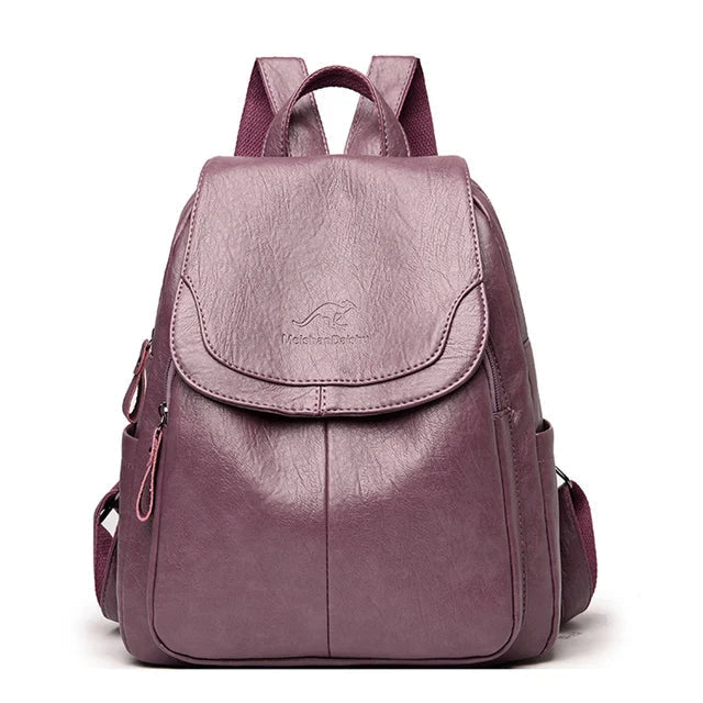 Eda | Anti-Theft Leather Backpack