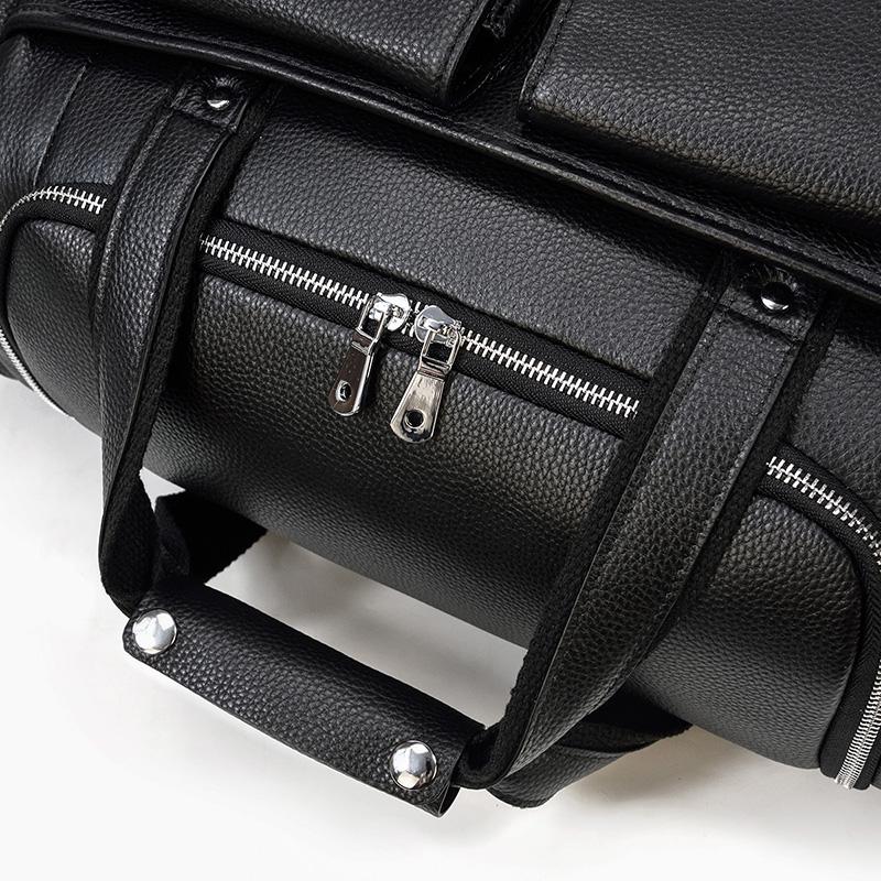 Charleroi | Black Leather Duffle Bag