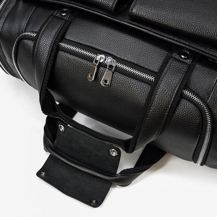 Charleroi | Black Leather Duffle Bag