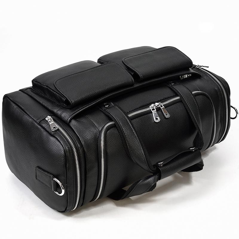 Charleroi | Black Leather Duffle Bag