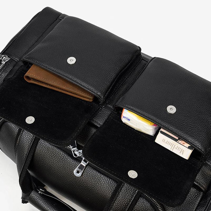 Charleroi | Black Leather Duffle Bag