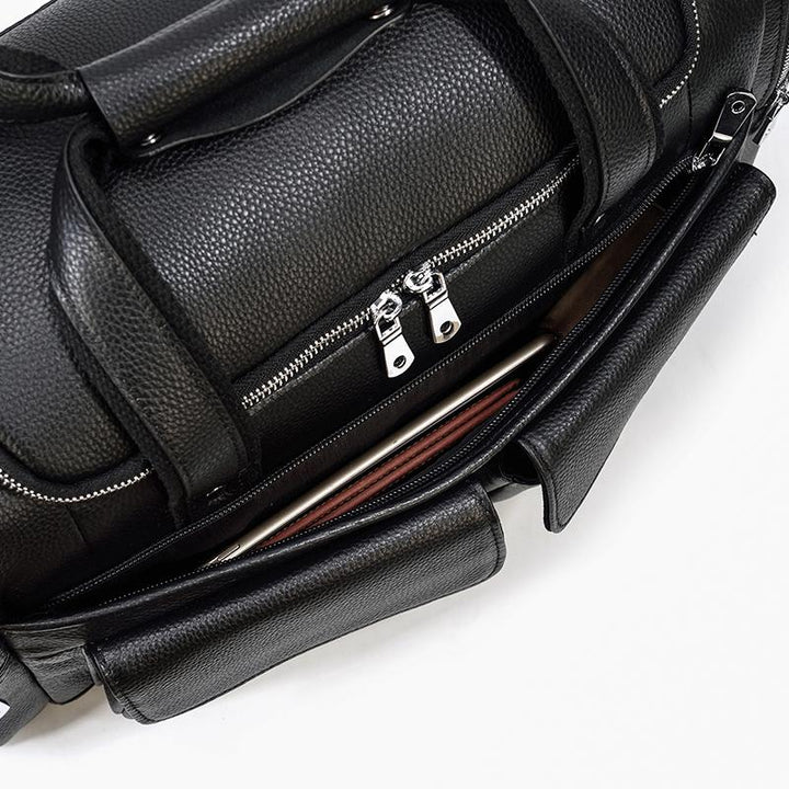 Charleroi | Black Leather Duffle Bag