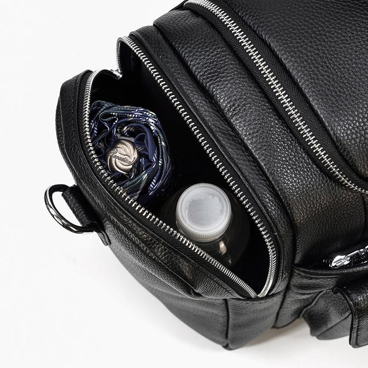 Charleroi | Black Leather Duffle Bag