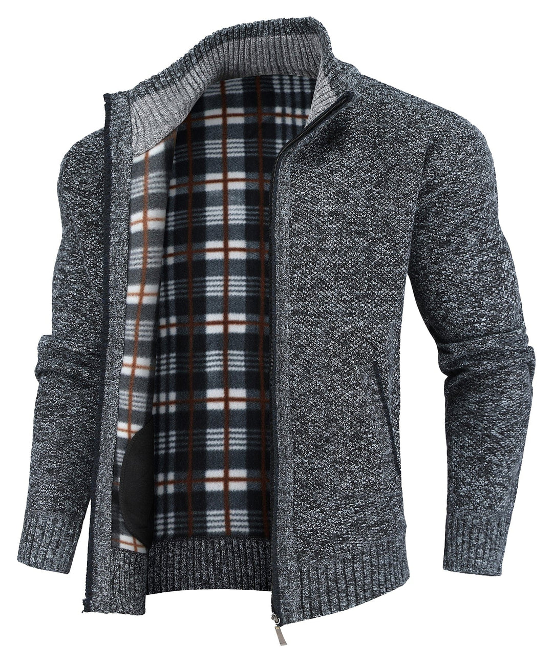 Flannel-Lined Full-Zip Sweater