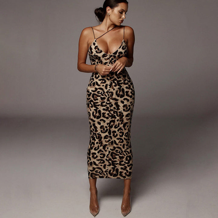 Alessandra Leopard Print Midi Dress