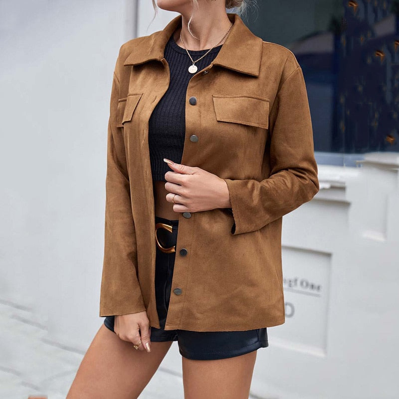 Susanna Suede Overshirt Jacket