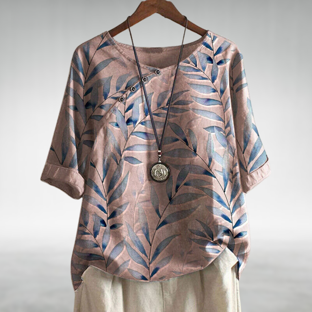 Helene | Nature-Inspired Button Detail Top