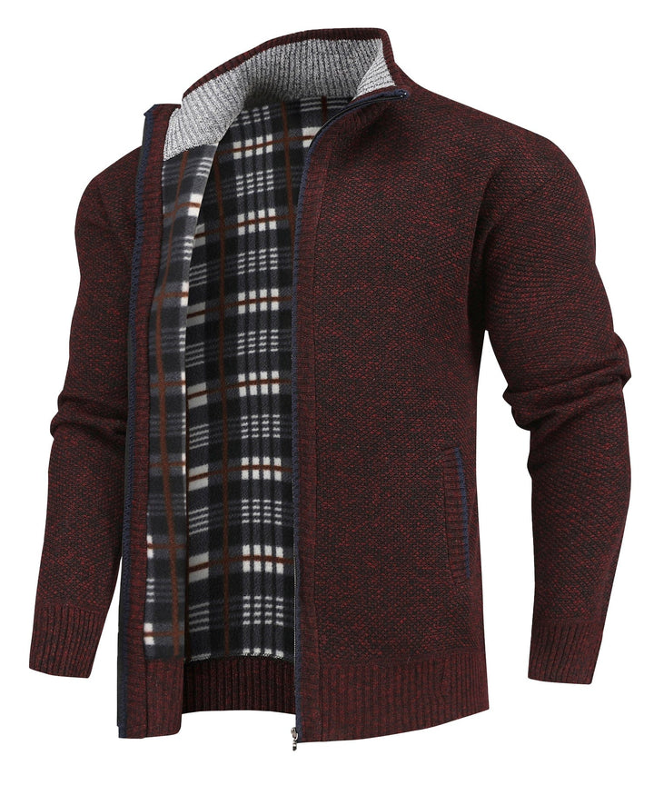 Flannel-Lined Full-Zip Sweater