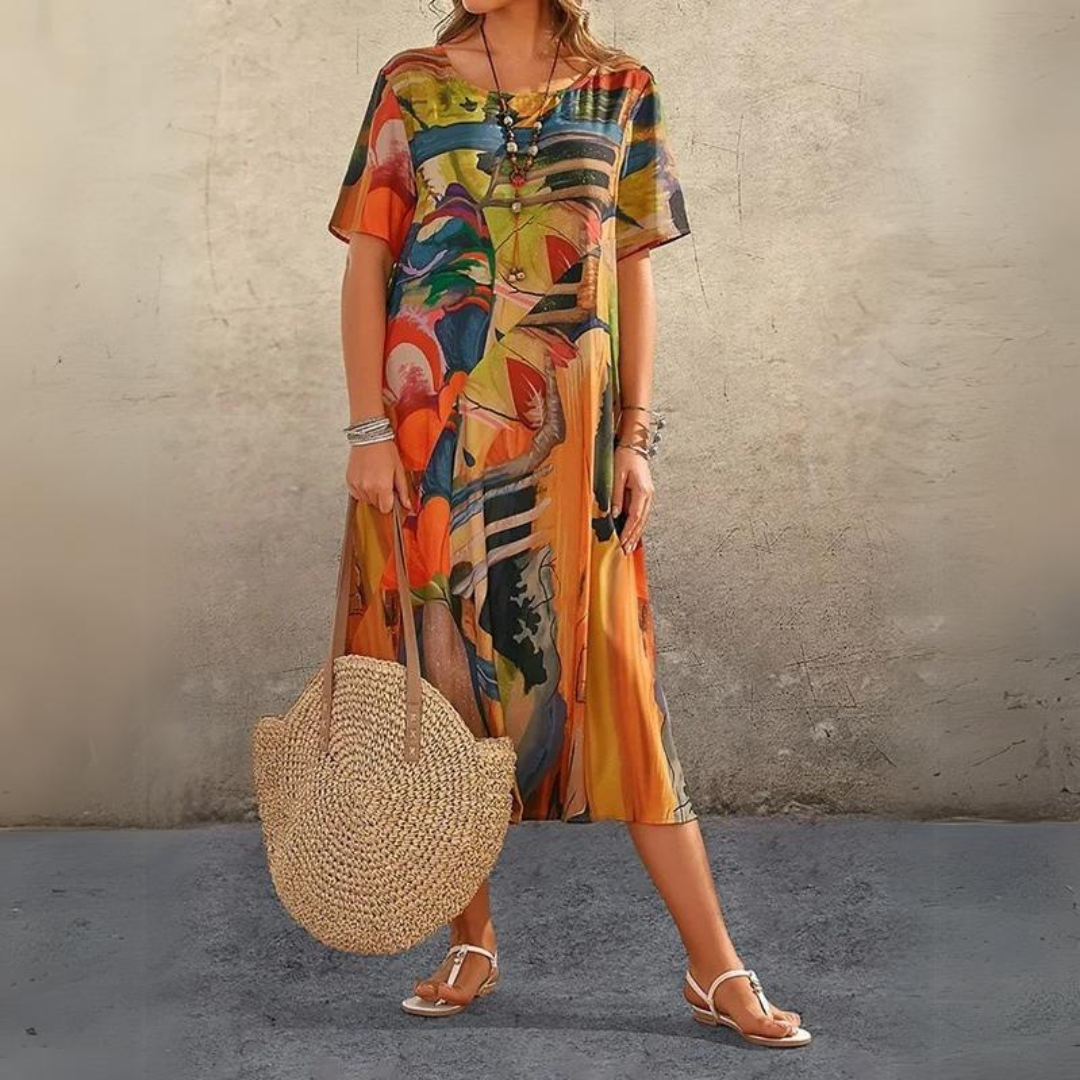 Celeste Elegant Multi-Color Floral Dress