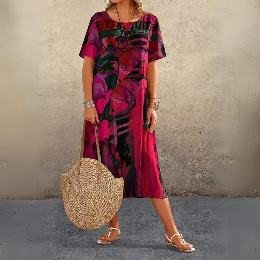 Celeste Elegant Multi-Color Floral Dress