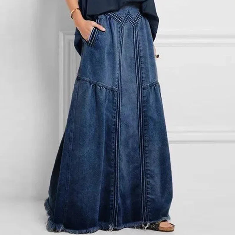 Émilie Long Denim Skirt