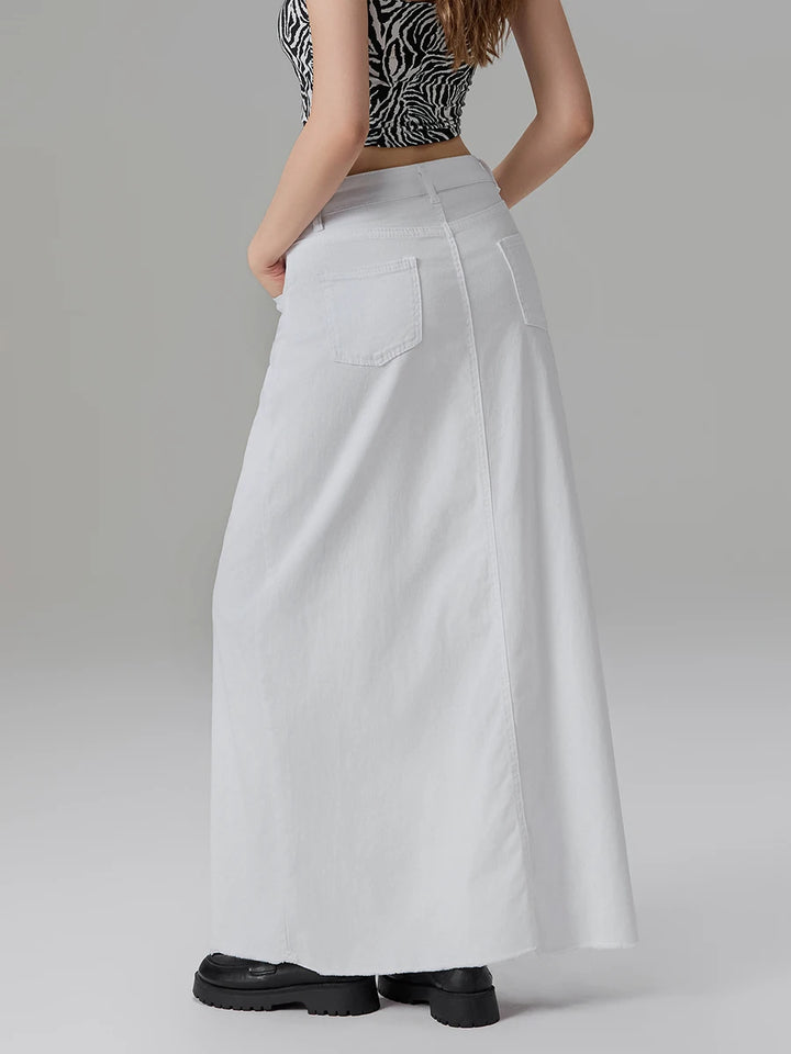 Adèle Mid Waist Denim Skirt