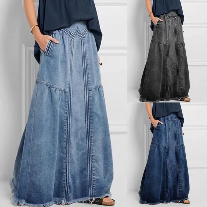 Émilie Long Denim Skirt