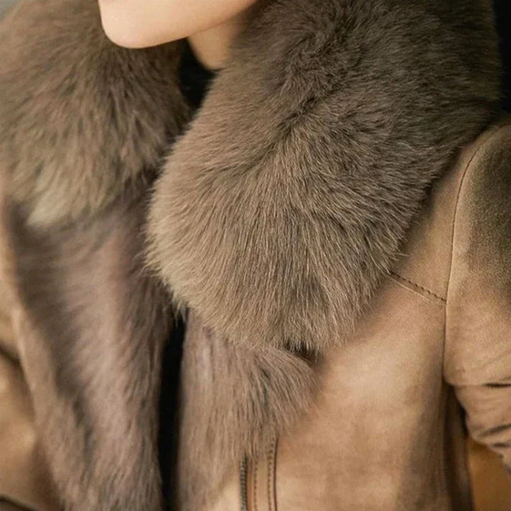 Emy - Lambskin Jacket with Fur Collar