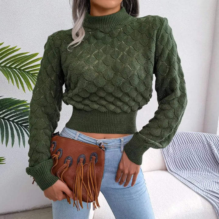 Susana Solid color cropped sweater