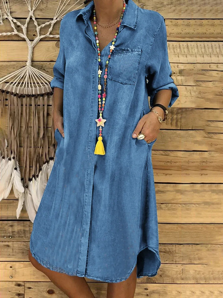 Palmira | Denim Long Sleeved Dress