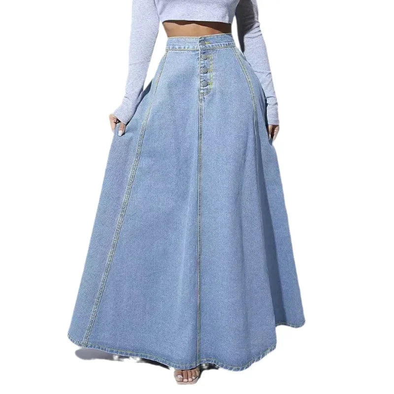 Raffaella Denim Long Skirt