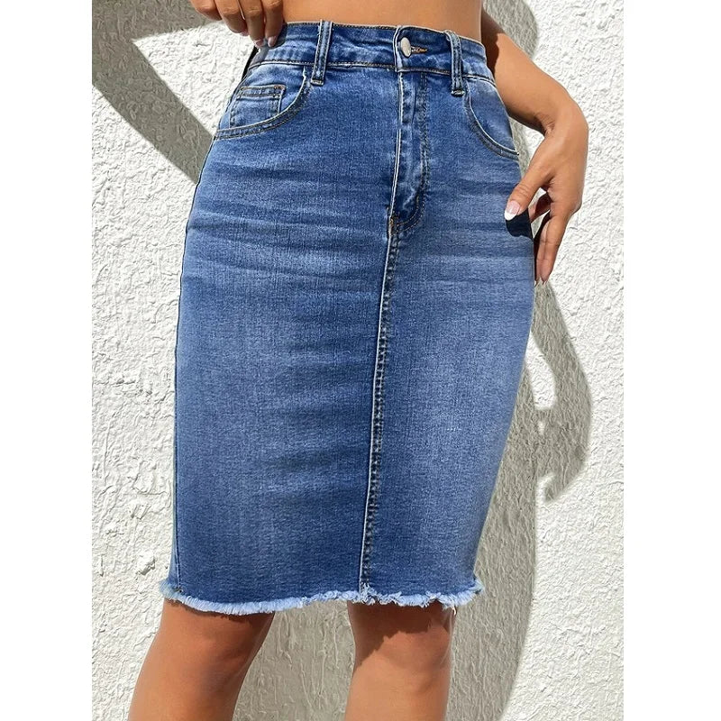 Colette High Waist Denim Skirt