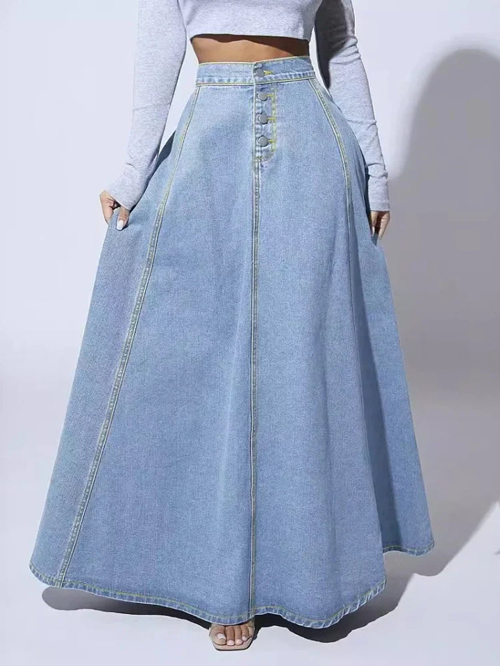 Raffaella Denim Long Skirt