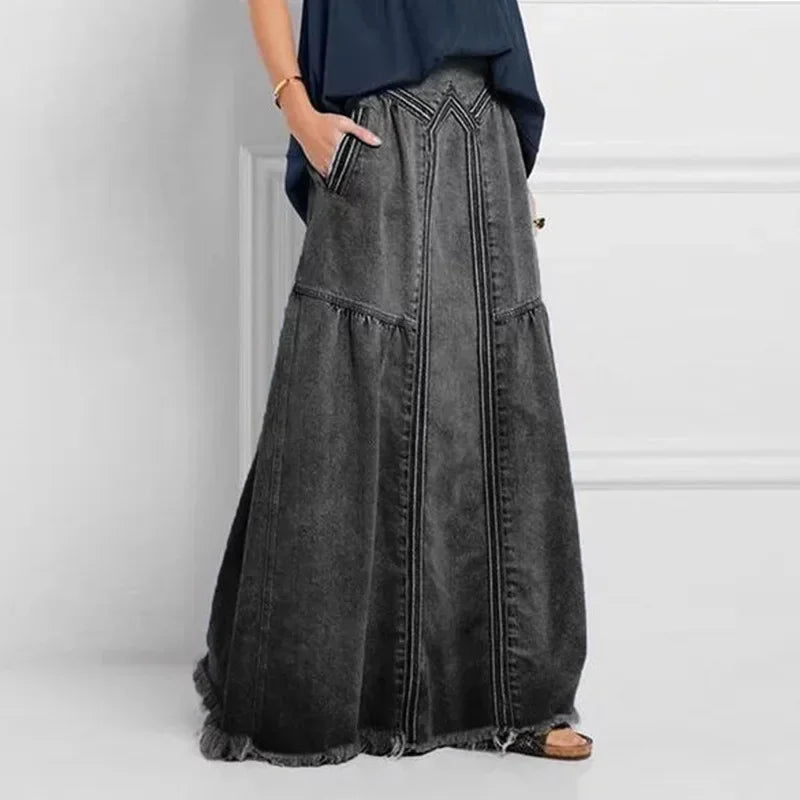 Émilie Long Denim Skirt