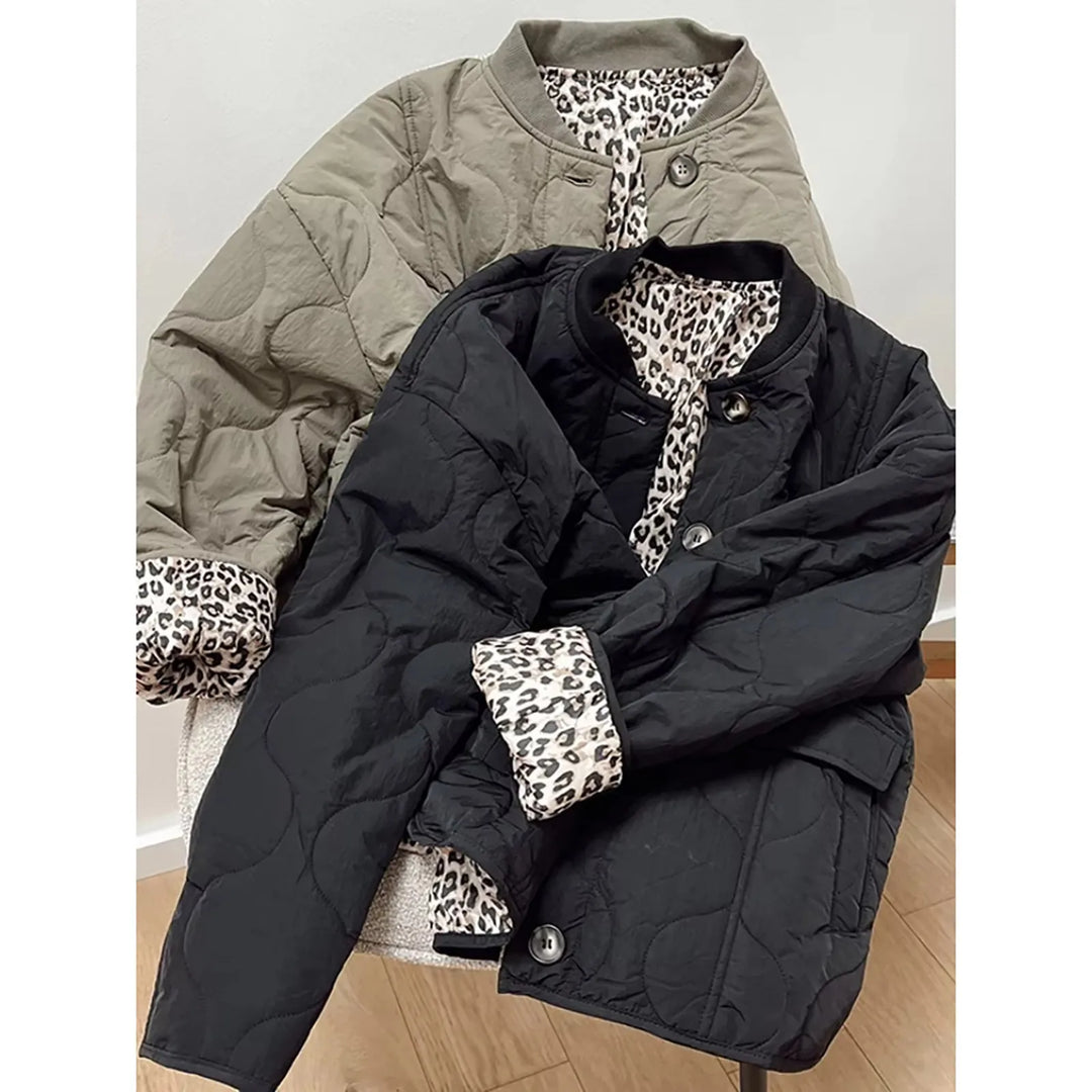 Adriana Leopard Print Cotton Padded Jacket