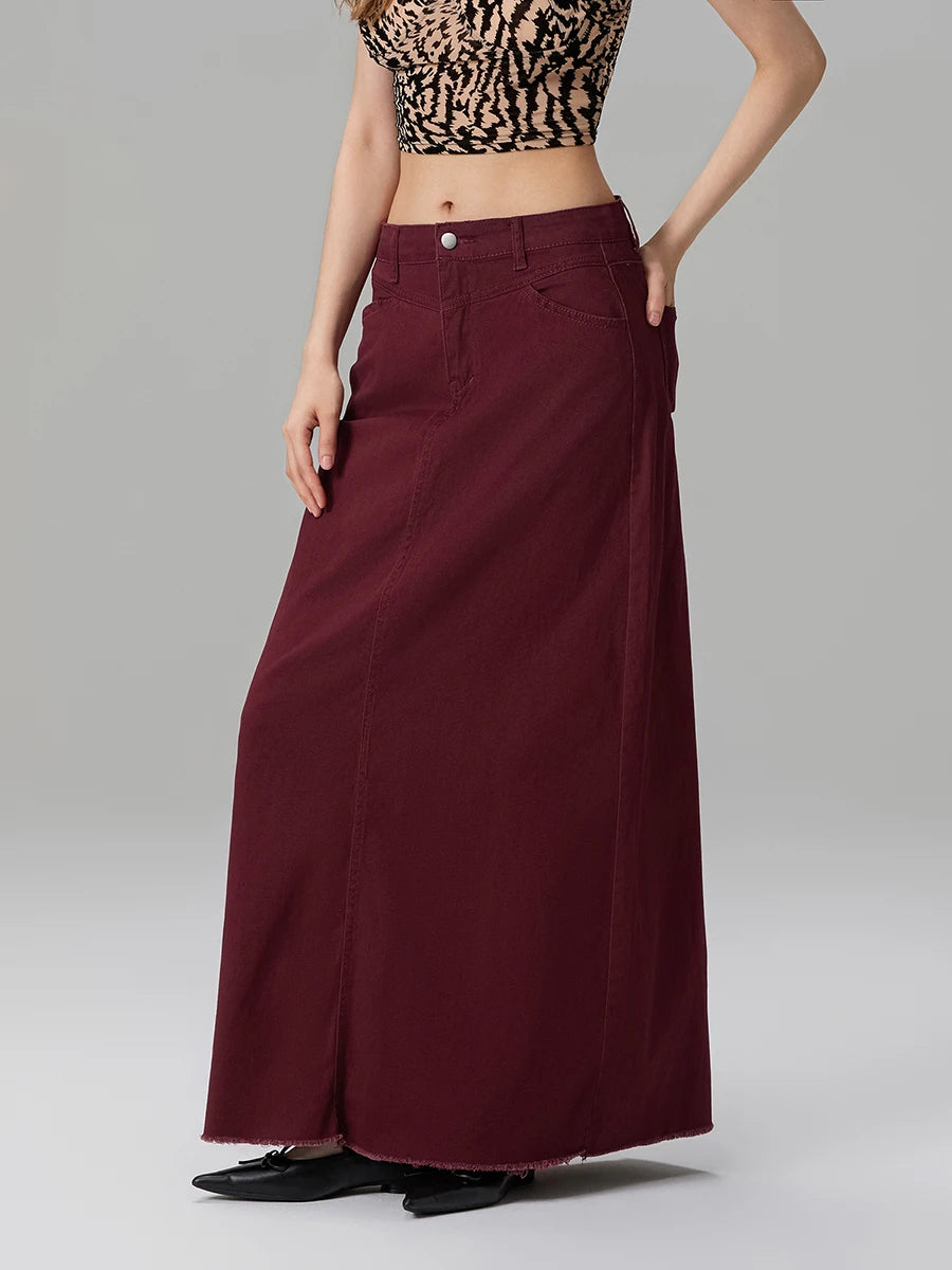 Adèle Mid Waist Denim Skirt