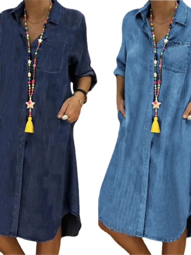 Palmira | Denim Long Sleeved Dress