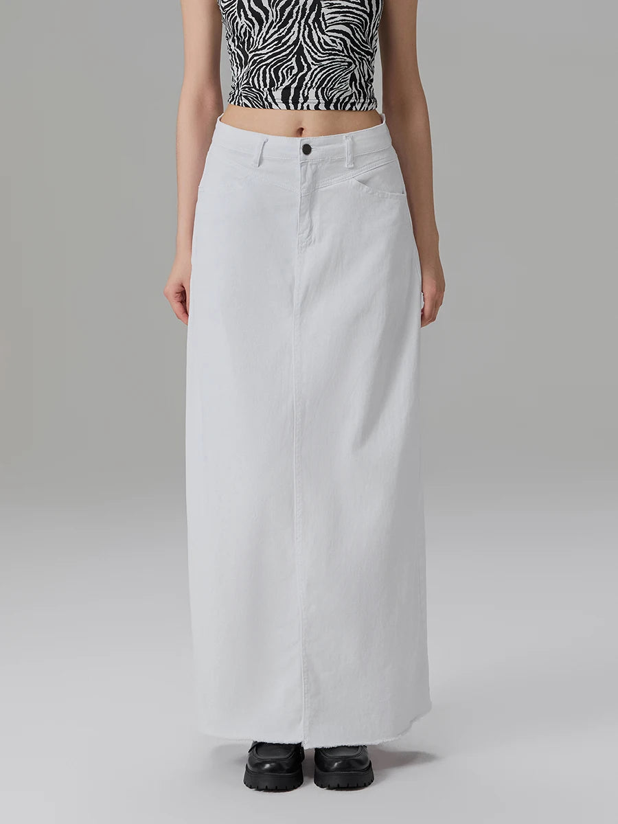 Adèle Mid Waist Denim Skirt