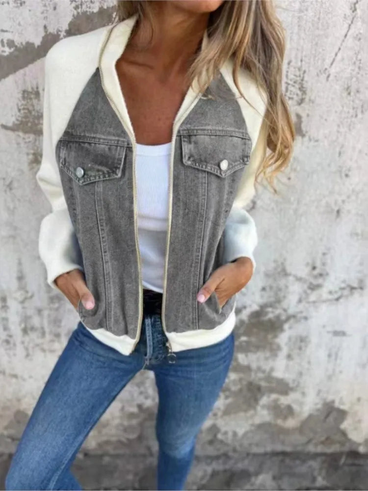 Élodie Denim Patchwork Coat