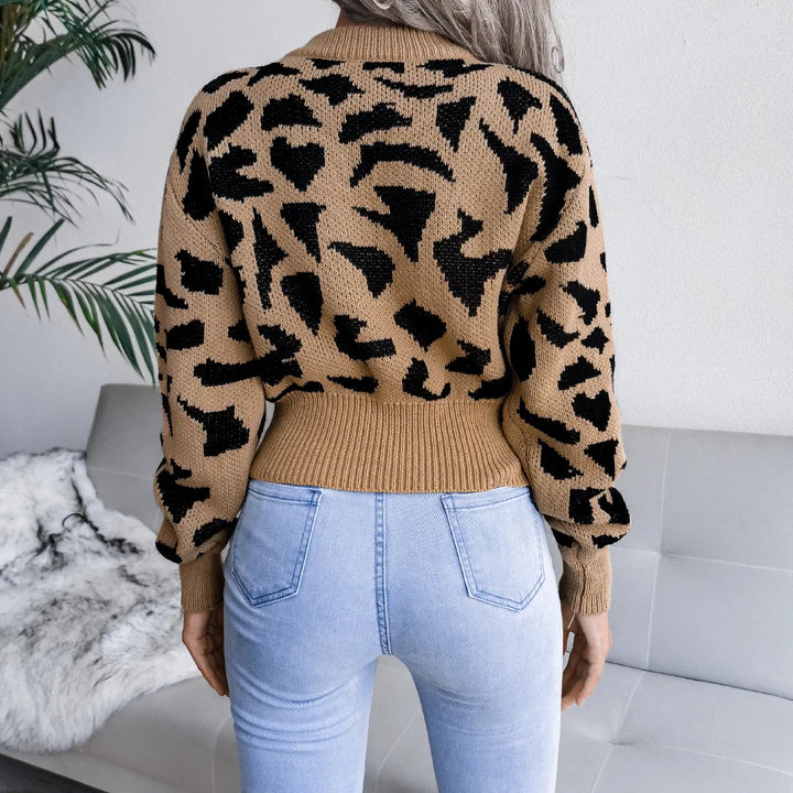 Nina Leopard Print Casual Sweater