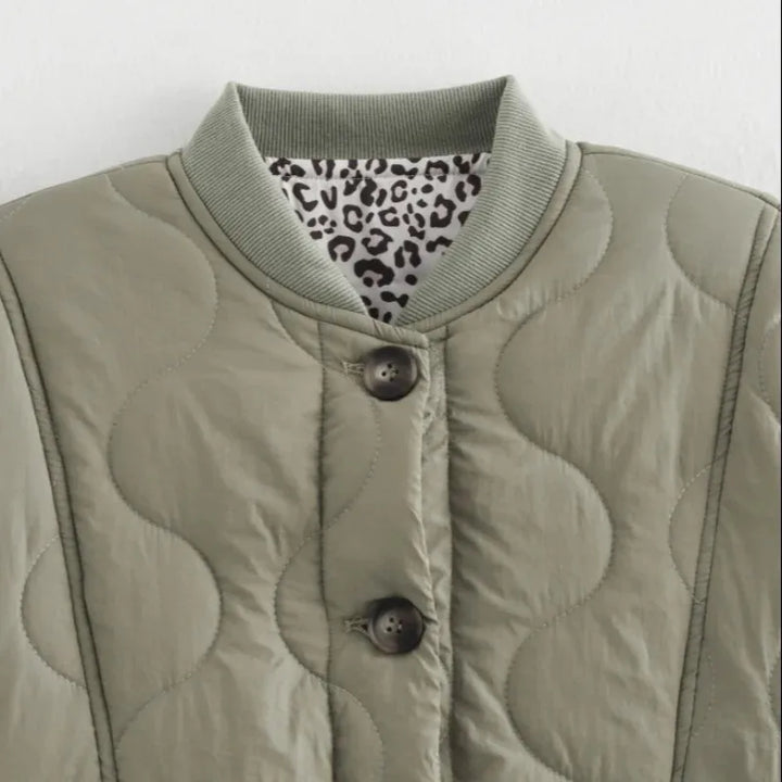 Adriana Leopard Print Cotton Padded Jacket