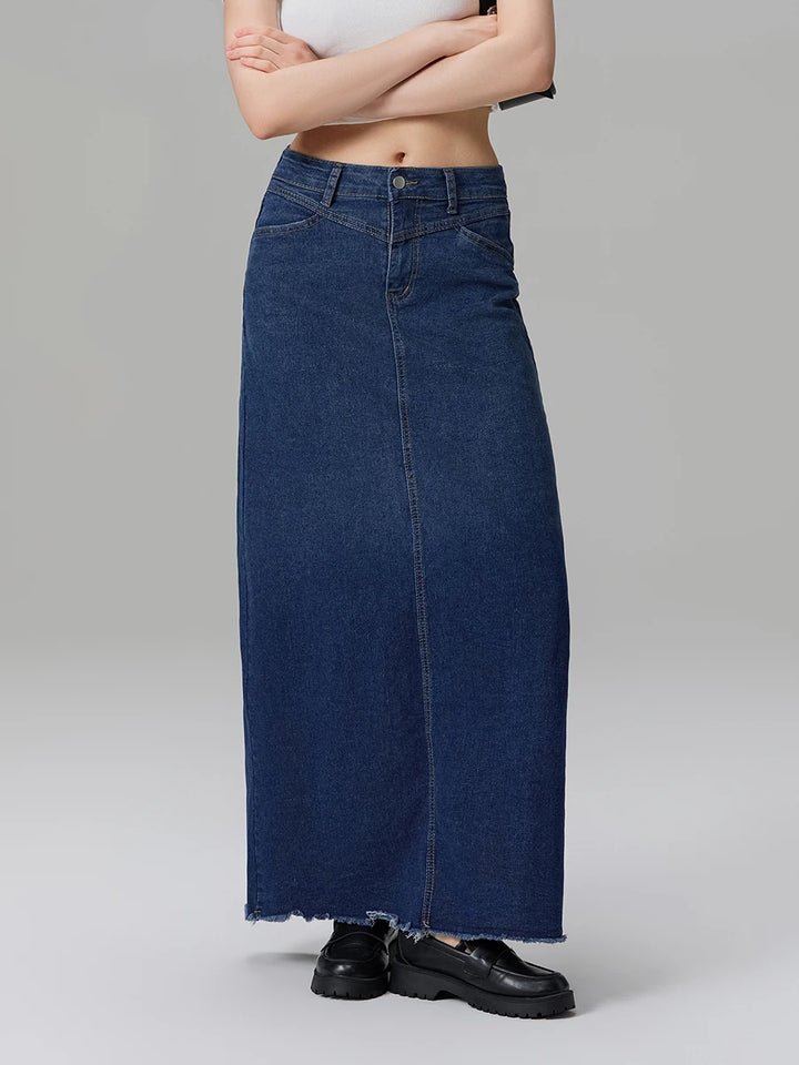 Adèle Mid Waist Denim Skirt