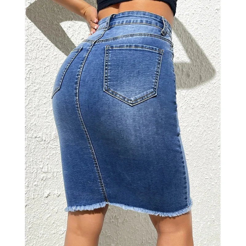 Colette High Waist Denim Skirt