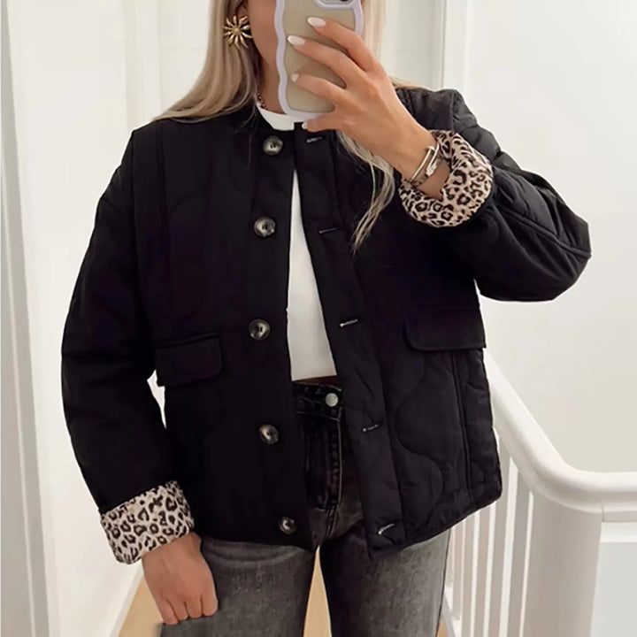 Adriana Leopard Print Cotton Padded Jacket