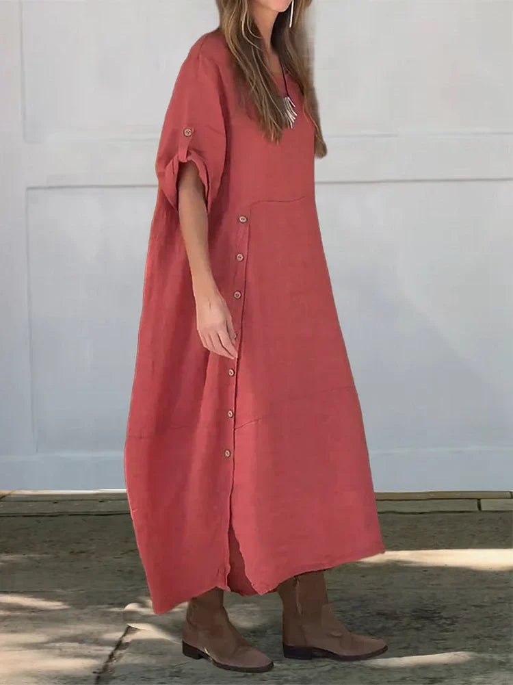 Serena Casual One-Color Maxi Dress