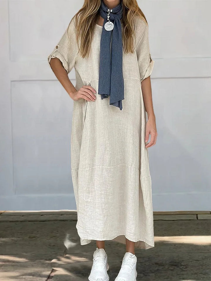 Serena Casual One-Color Maxi Dress