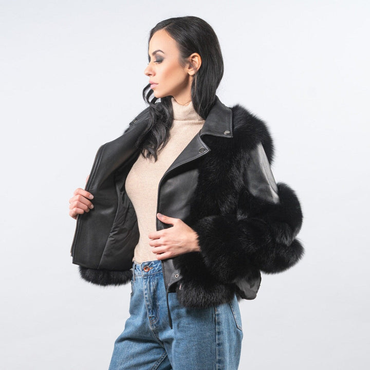 Julie Luxury Leather Fur Jacket