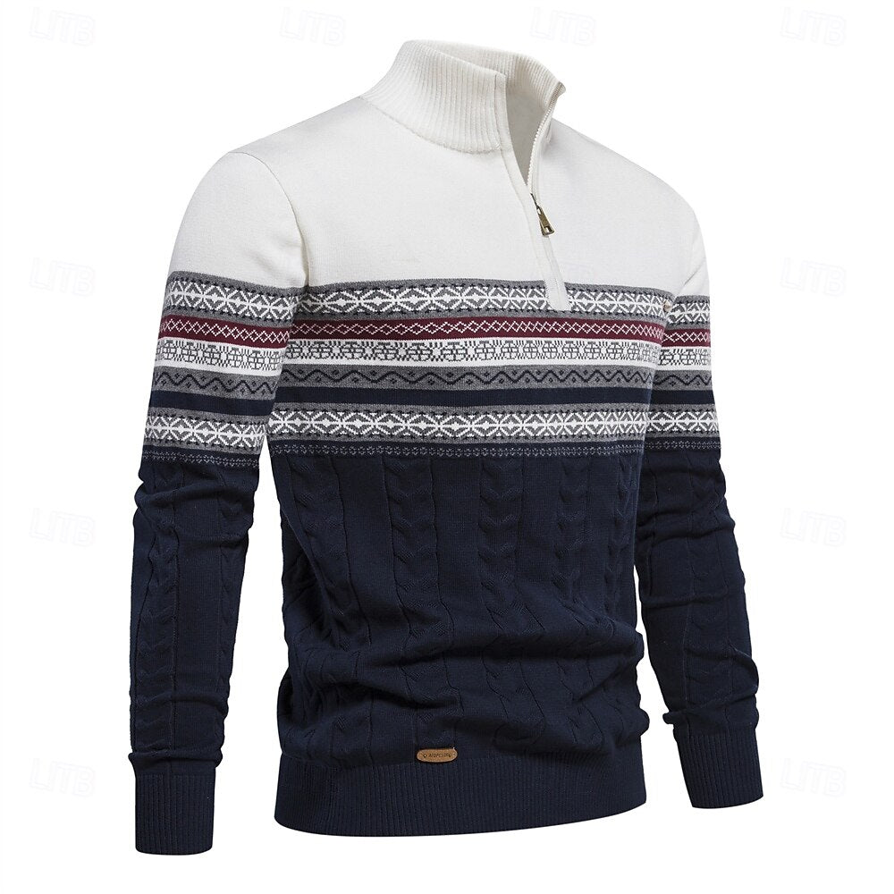 Carlo | Knit Sweater with Half Zip