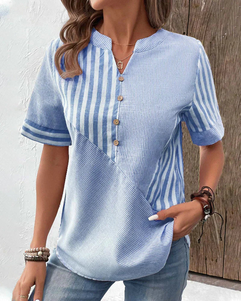 Ema Elegant V-Neck Blouse