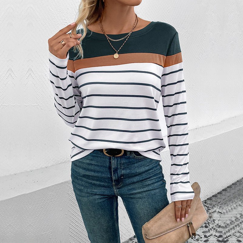 Ayana Premium Striped Casual - Long Sleeve Vintage Women's Top