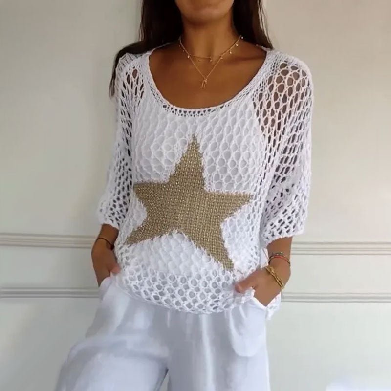 Nolana Elegant Knitted Top With Star